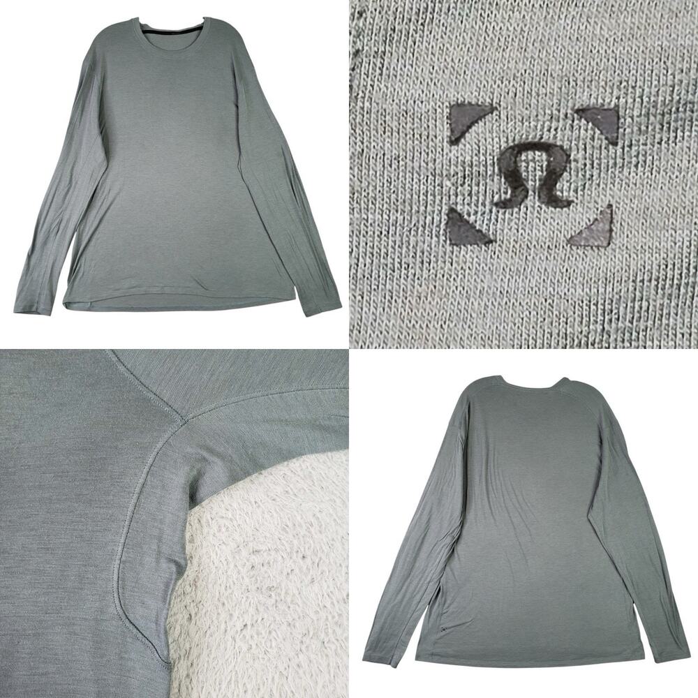 Lululemon Fundamental Shirt Mens 2XL ? Green Gray Long Sleeve Athletic Gym
